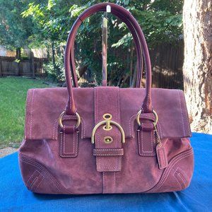 COACH Hampton Soho 8A24 Suede Satchel Shoulder Bag